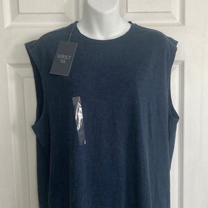 Men’s VRST Essential Sleeveless Tank Top Deep Navy L New